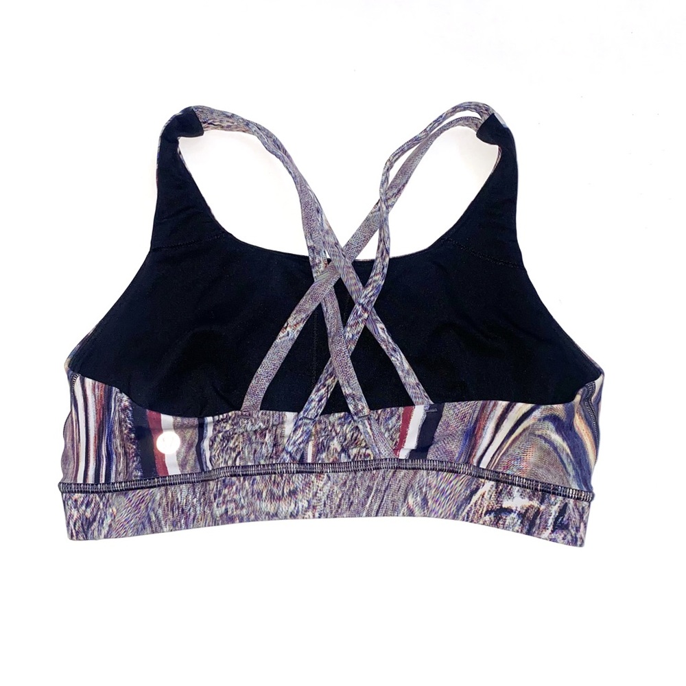Lululemon Energy sports Bra Nulux Polychromatic 50g Multi Black gray blue white - Picture 2 of 7